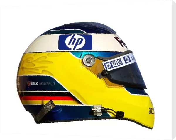 Formula One Testing: The helmet of Nick Heidfeld Williams