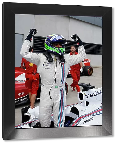 Red Bull Ring, Spielberg, Austria. Saturday 21 June 2014. Felipe Massa, Williams F1, celebrates pole postion. World Copyright: Glenn Dunbar / LAT Photographic. ref: Digital Image _W2Q0527