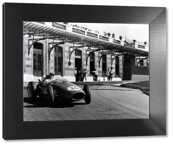 1958 Monaco Grand Prix. Monte Carlo, Monaco. 15-18 May 1958. Peter Collins (Ferrari Dino 246) 3rd position at Station Hairpin. Ref-1984B / W. A Race Through Time exhibition number 79. World Copyright - LAT Photographic