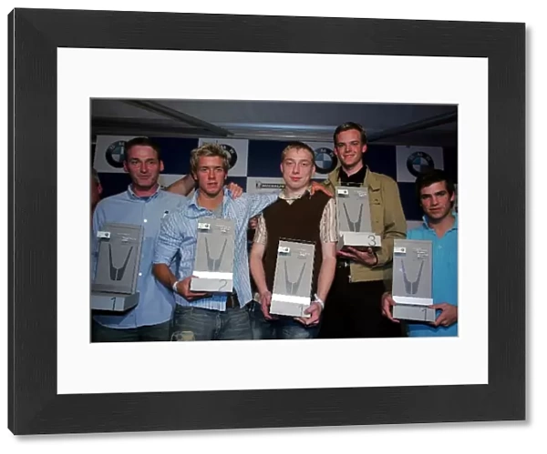 Formula BMW UK Championship: L-R Fortec Motorsport, 2005 team winners; Sam Bird, Fortec, second; Dean Smith, Nexa, Champion; Matt Howson, Team SWR Pioneer