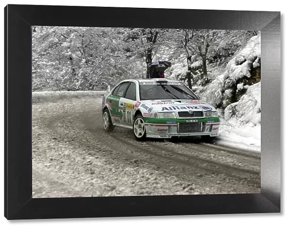 2001 World Rally Championship. Monte Carlo Rally, Monaco. 18th -21st January 2001. Rd 1. Armin Schwarz during the snowy shakedown. World Copyright: Ralph Hardwick /  LAT Photographic. Ref: Schwarz1