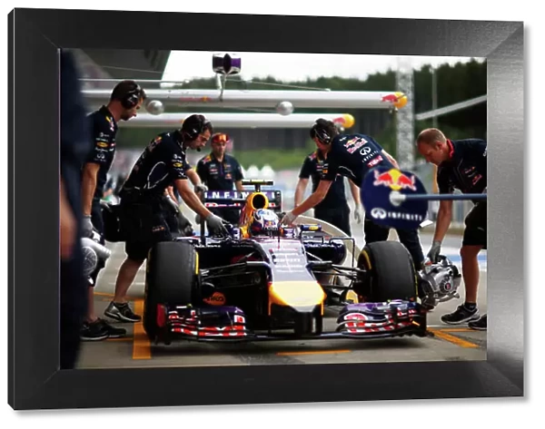 Red Bull Ring, Spielberg, Austria. Saturday 21 June 2014. Daniel Ricciardo, Red Bull Racing RB10 Renault, in the pit lane. World Copyright: Charles Coates / LAT Photographic. ref: Digital Image _N7T1896