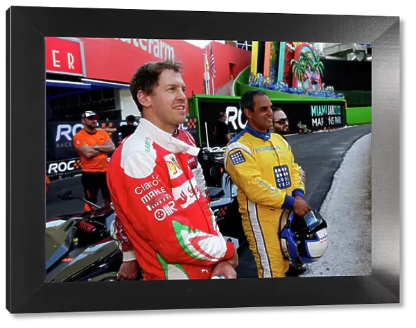 2017 Race of Champions Miami, Florida, USA Friday 20 January 2017 Sebastian Vettel and Juan Pablo Montoya World Copyright: Alexander Trienitz / LAT Photographic ref: Digital Image 2017-RoC-MIA-AT1-0044