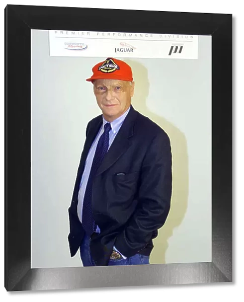 2001 Niki Lauda Announcement. London. 5th February 2001. Niki Launda is announced as Chief Executive Officer of PPD. PPD consists of Jaguar racing, its engine builder Cosworth Racing and data acquisition experts Pi Research. World Copyright