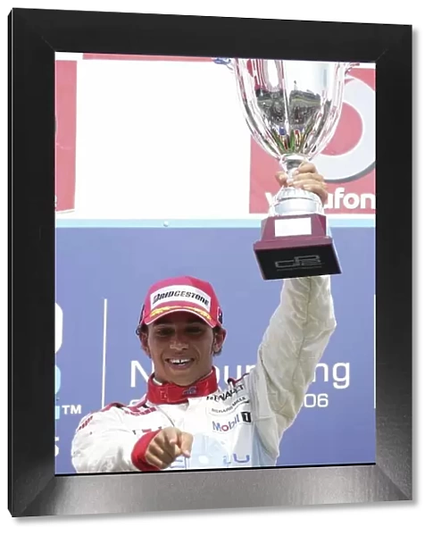 2006 GP2 Series. Round 3. Nurburgring, Germany. 7th May 2006. Sunday sprint race. Lewis Hamilton (GBR, ART Grand Prix) race winner. Podium. World Copyright: Lorenzo Bellanca / GP2 Series Media Service. Ref: Digital Image Only.ZD2J0738.jpg