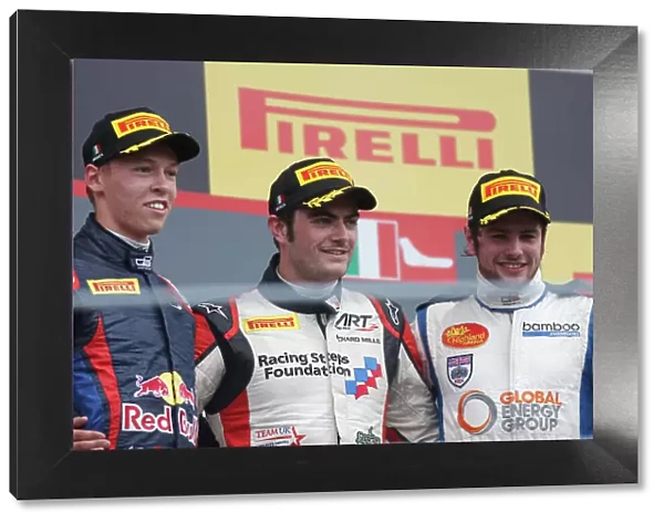 2013 GP3 Series. Round 7. Autodromo di Monza, Monza, Italy. 8th September. Sunday Race. Jack Harvey (GBR, ART Grand Prix) Daniil Kvyat (RUS, MW Arden) and Lewis Williamson (GBR)