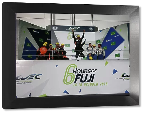 2016 World Endurance Championship, Fuji, Japan. 14th-16th October 2016, P2 Podium, Ricardo Gonzalez  /  Felipe Albuquerque  /  Bruno Senna - RGR Sport by Morand Ligier JSP2 - Nissan
