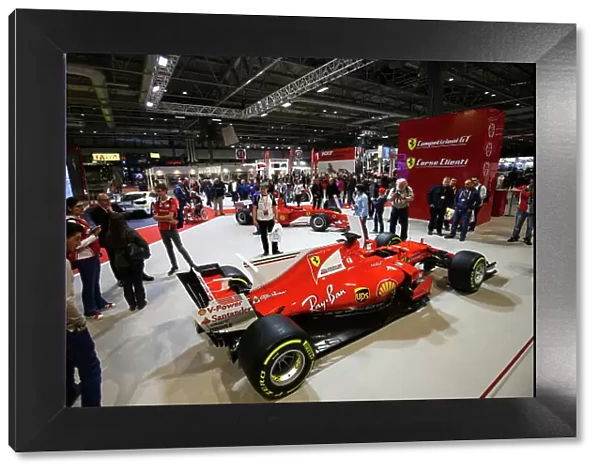 Autosport International Exhibition. National Exhibition Centre, Birmingham, UK. Sunday 14th January 2018. The Ferrari display. World Copyright: Mike Hoyer / JEP / LAT Images Ref: AQ2Y0231