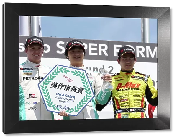 2015 Japanese Formula 3 Championship. Okayama, Japan. 23rd - 24th May 2015. Rd 6 & 7. Rd.7 Winner Kenta Yamashita ( #36 PETRONAS TOM'S F312 ) 2nd position Nick Cassidy ( #37 PETRONAS TOM'S F314)