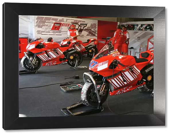 MotoGP. The Marlboro Ducati team garage.