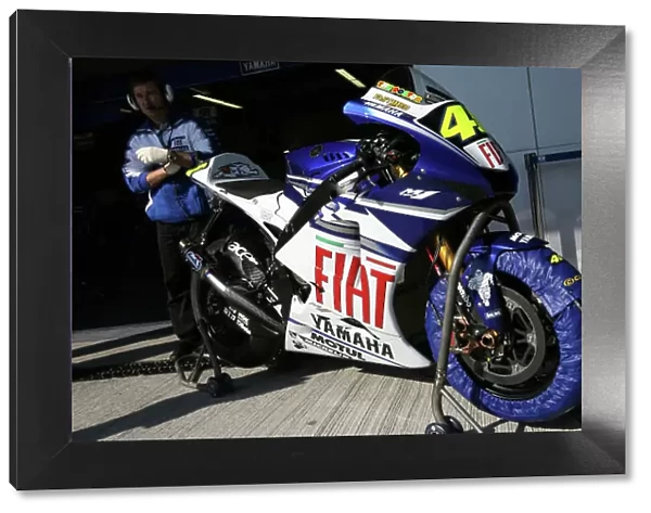 MotoGP. The bike of Valentino Rossi (ITA) Fiat Yamaha Team