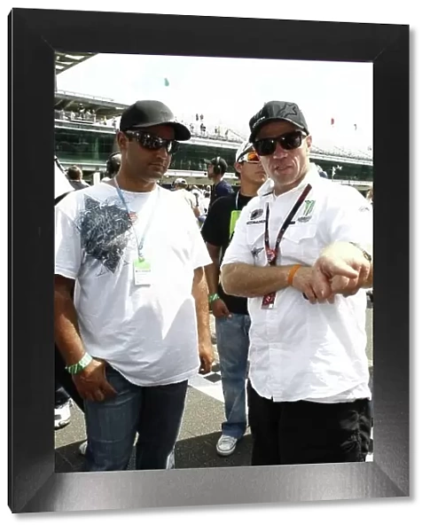 MotoGP. L-R: Juan Pablo Montoya (COL) and Randy Mamola (USA).