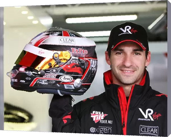 Formula One World Championship: Timo Glock Virgin Racing presented with a helmet for his home GP