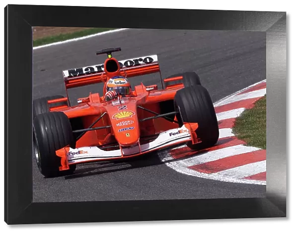 2001 Spanish Grand Prix Barcelona, Spain. 27th April 2001. Rubens Barrichello, Ferrari F2001 - action. World Copyright: Steve Etherington / LAT Photographic ref: 18 mb Digital Image