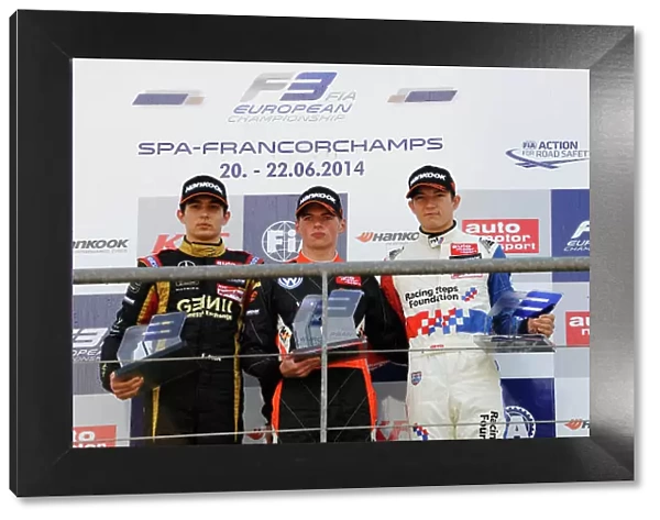 2014 FIA European F3 Championship Round 5 - Spa-Francorshamps, Belgium. 20th - 22nd June 2014 podium rookie championship, Esteban Ocon (FRA) Prema Powerteam Dallara F312 Mercedes