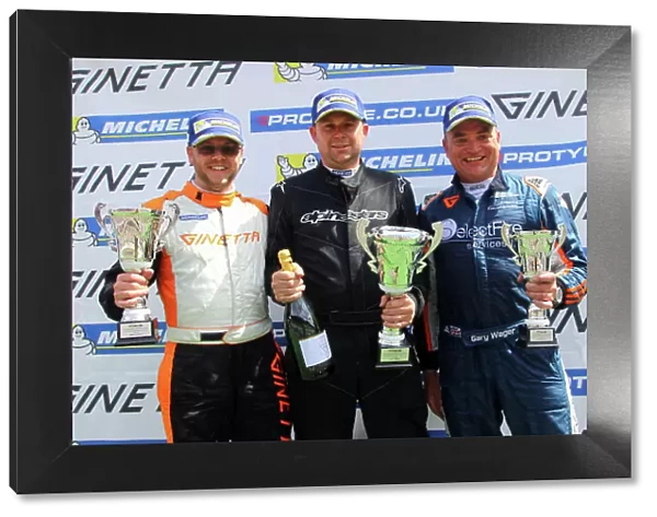 2016 Ginetta GT5 Challenge. Spa Francorchamps, Belgium. 7th - 9th July 2016. Race 3 GRDC Podium (l-r) Adrian Campbell-Smith (GBR) want2race Ginetta G40, Richard Evans (GBR) Quattro Motorsport Ginetta G40