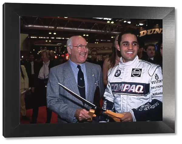 2001 Autosport International Show. NEC, Birmingham, England. 11th - 14th January 2001. Murray Walker and Juan Pablo Montoya World Copyright - Dixon  /  LAT Photographic ref: 01show16