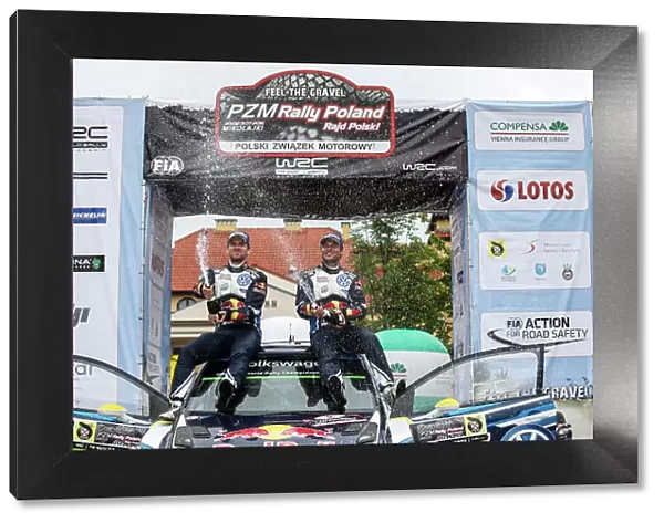 2016 FIA World Rally Championship, Round 07, Rally Poland, June 30 - July 03, 2016 Andreas Mikkelsen, Volkswagen, podium Worldwide Copyright: McKlein / LAT