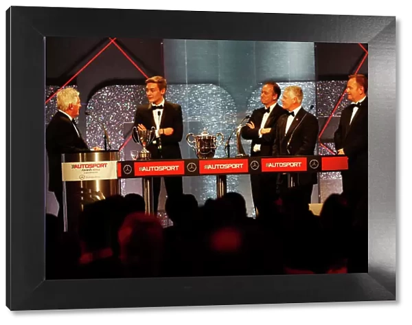 2014 Autosport Awards. Grosvenor House Hotel, Park Lane, London. Sunday 7 December 2014. George Russell wins the 2014 McLaren AUTOSPORT BRDC Award. World Copyright: Alastair Staley / LAT Photographic. ref: Digital Image _R6T9824