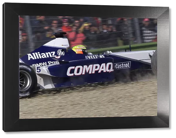 2001 San Marino Grand Prix - Race Imola, Italy. 15th April 2001. Ralf Schumacher, BMW Williams - runs wide into a gravel trap - action. World Copyright: Steve Etherington / LAT Photographic ref: 17.5 mb digital image