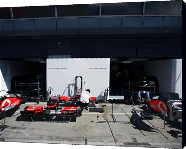 Formula One World Championship: McLaren pit area