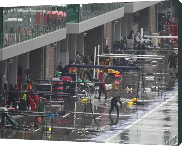Formula One World Championship: A wet pit lane