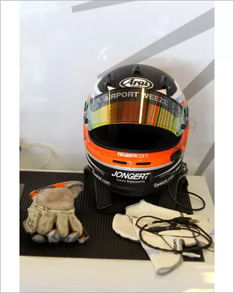 Formula One Young Driver Test: The helmet of Yelmer Buurman Force India F1