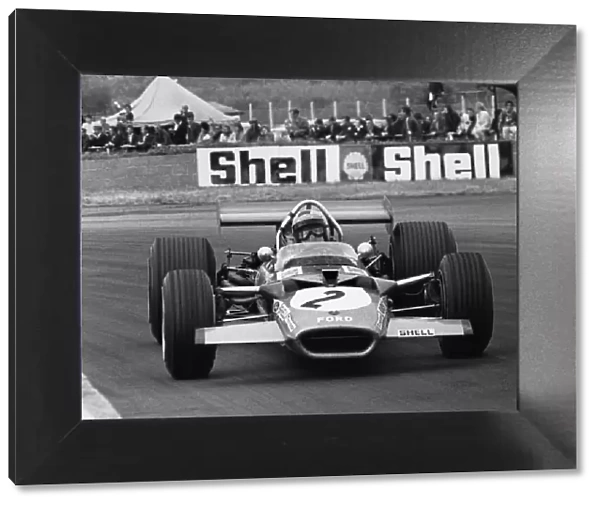 1969 British Grand Prix: Jochen Rindt, Lotus 49B-Ford, 4th position, action