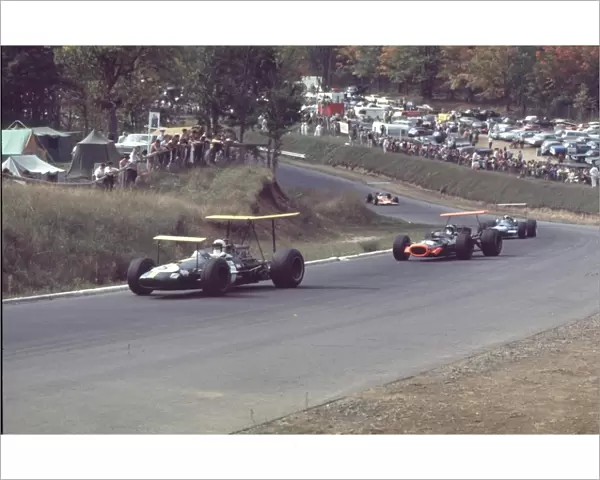 Jack Brabham leads Rodriguez, Stewart and Oliver: Canadian Grand Prix, Mont-Tremblant