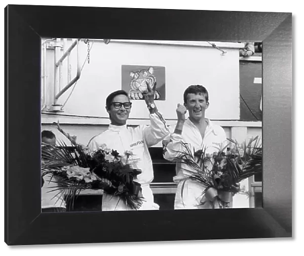 1965 Le Mans 24 Hours: Masten Gregory  /  Jochen Rindt, Ferrari 250LM, 1st position, podium