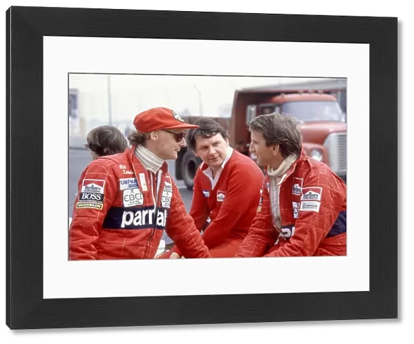 1982 Detroit Grand Prix: Niki Lauda, McLaren MP4  /  1B-Ford, retired, John Barnard and John Watson, McLaren MP4  /  1B-Ford, 1st position, portrait