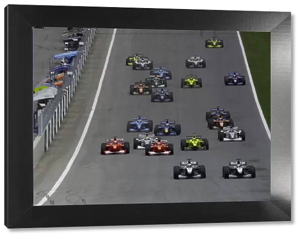 2000 Austrian Grand Prix. RACE: Mika Hakkinen, McLaren Mercedes leads at the start