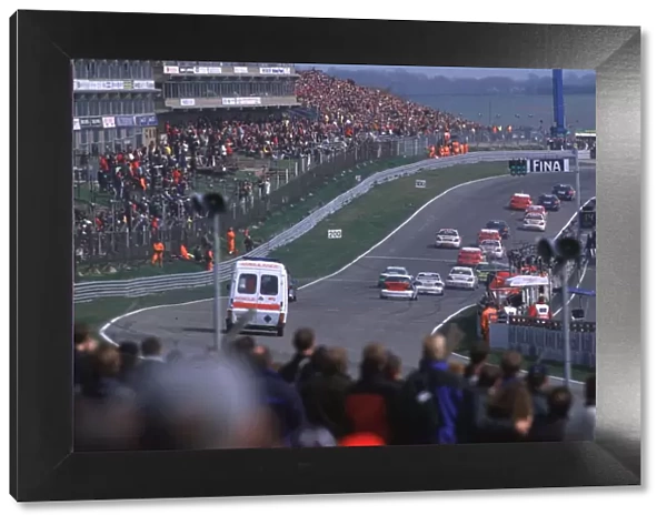 BTCC Brands - Safety Car: The safety car and an ambulance chase after the pack
