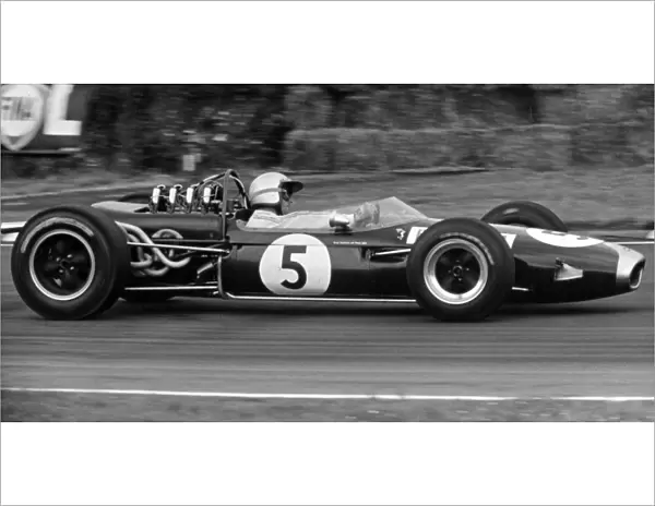 1966 British Grand Prix: Jack Brabham, Brabham BT19-Repco, 1st position, action