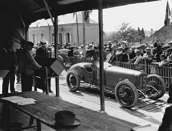 1921 French Grand Prix - Andre Boillot: Andre Boillot, 5th position, scrutineering, action