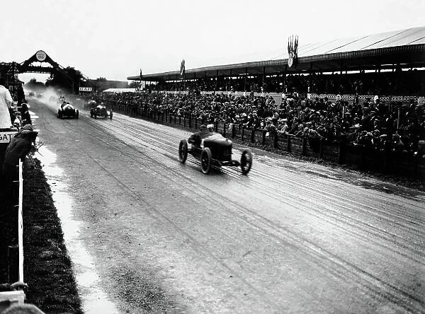 1922 French Grand Prix. Strasbourg, France. 16th July 1922. Felice Nazzaro (Fiat 804) 1st position, leads Ernest Friderich (Bugatti 30), retired, and Clive Gallop (Aston-Martin GP), retired, action. World Copyright: LAT Photographic