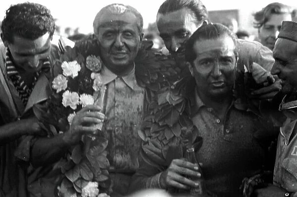 1948 British Grand Prix, Silverstone Luigi Villoresi, 1st position, and Alberto Ascari, 2nd position. Both Maserati 4CLT / 48 Podium, portrait World copyright: LAT Photographic Tel: +44 208 251 3000 Fax: +44 208 251 3001 Somerset House, Somerset Road
