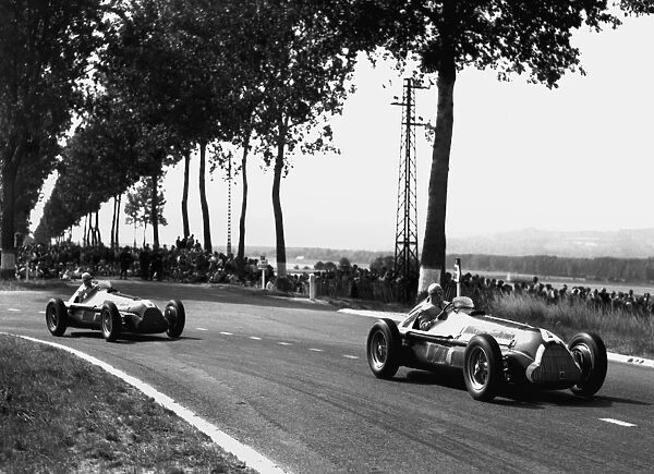 1950 French Grand Prix: Race winner Juan Manuel Fangio, action