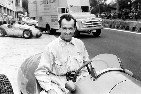 1953 Grand Prix de Rouen-les-Essarts. Rouen-les-Essarts, France. 28 June 1953. Maurice Trintignant (Gordini 16), retired, portrait. World Copyright: LAT Photographic Ref: Autosport b&w print