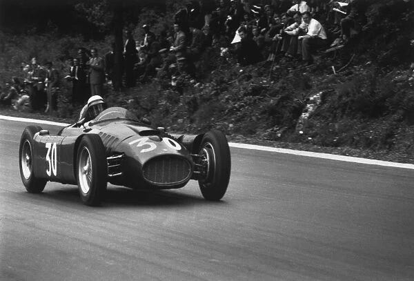 1955 Belgian Grand Prix: Eugenio Castellotti, retired, action