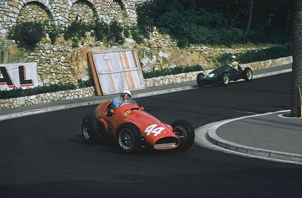 1955 Monaco Grand Prix: Giuseppe Farina driving Maurice Trintignants Ferrari 625 in practice