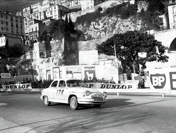 1961 Monte Carlo Rally. Monte Carlo, Monaco. January 1961. Maurice Martin / Roger Bateau (Panhard PL17) 1st position, action. World Copyright: LAT Photographic ref: C60984