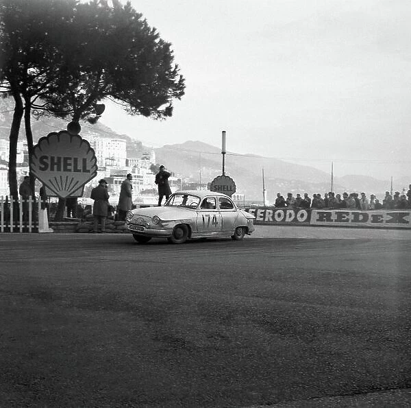 1961 Monte Carlo Rally. Monte Carlo, Monaco. January 1961. Maurice Martin / Roger Bateau (Panhard PL17) 1st position, action. World Copyright: LAT Photographic ref: C60986