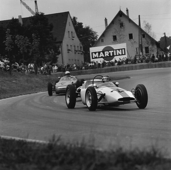 1961 Solitude Grand Prix: Piero Monteverdi, retired, leads Carel Godin de Beaufort, retired, action