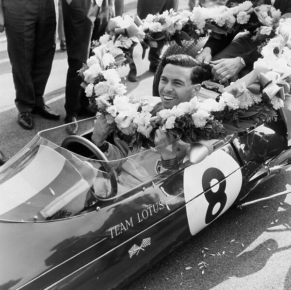 1963 Italian Grand Prix: Jim Clark, 1st position and clinching the drivers and constructors World Championship titles, portrait