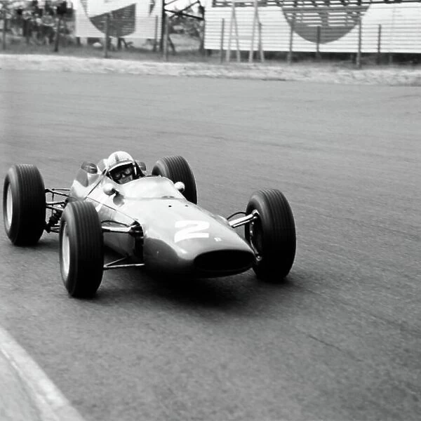 1964 Dutch Grand Prix. Zandvoort, Holland. 22-24 May 1964. John Surtees (Ferrari 158) 2nd position, action. Ref-24498 World Copyright - LAT Photographic