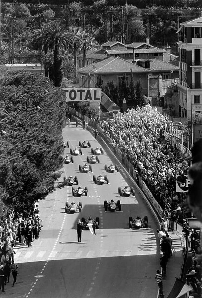 1964 Monaco Grand Prix: Jack Brabham and Jim Clark on the front row of the grid before the start