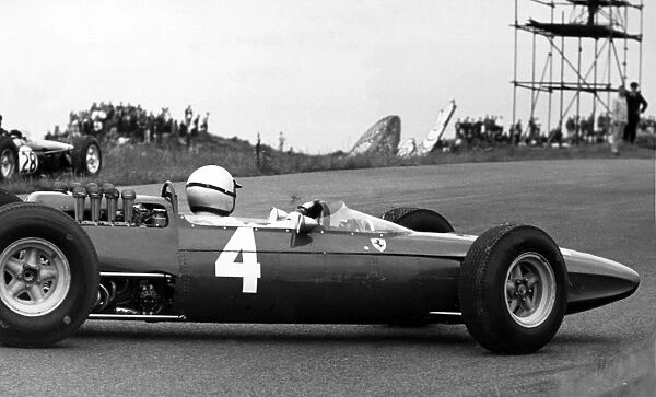 1965 Dutch Grand Prix - Lorenzo Bandini: Lorenzo Bandini, Ferrari 158, 9th position, spins, action