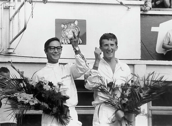 1965 Le Mans 24 Hours: Masten Gregory  /  Jochen Rindt, Ferrari 250LM, 1st position, podium