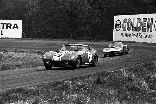 1965 Tourist Trophy: Frank Gardner, 10th position, leads Mike Salmon, 12th position, action